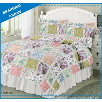 Courtepointe en patchwork de polyester imprimé jardin floral